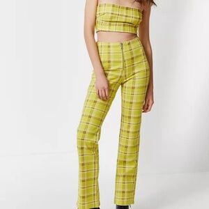 I.AM.GIA Yellow Plaid Straight Two Piece Set